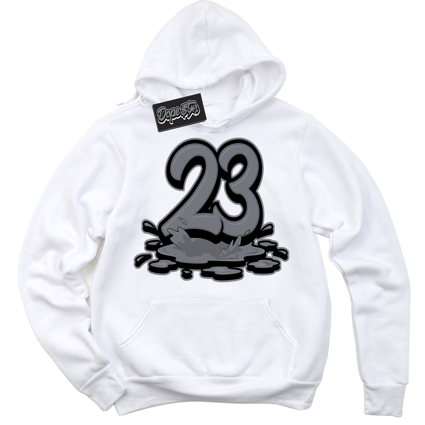 Cool White Hoodie with “23 Melting” design that Perfectly Matches Barons 12s Jordans.