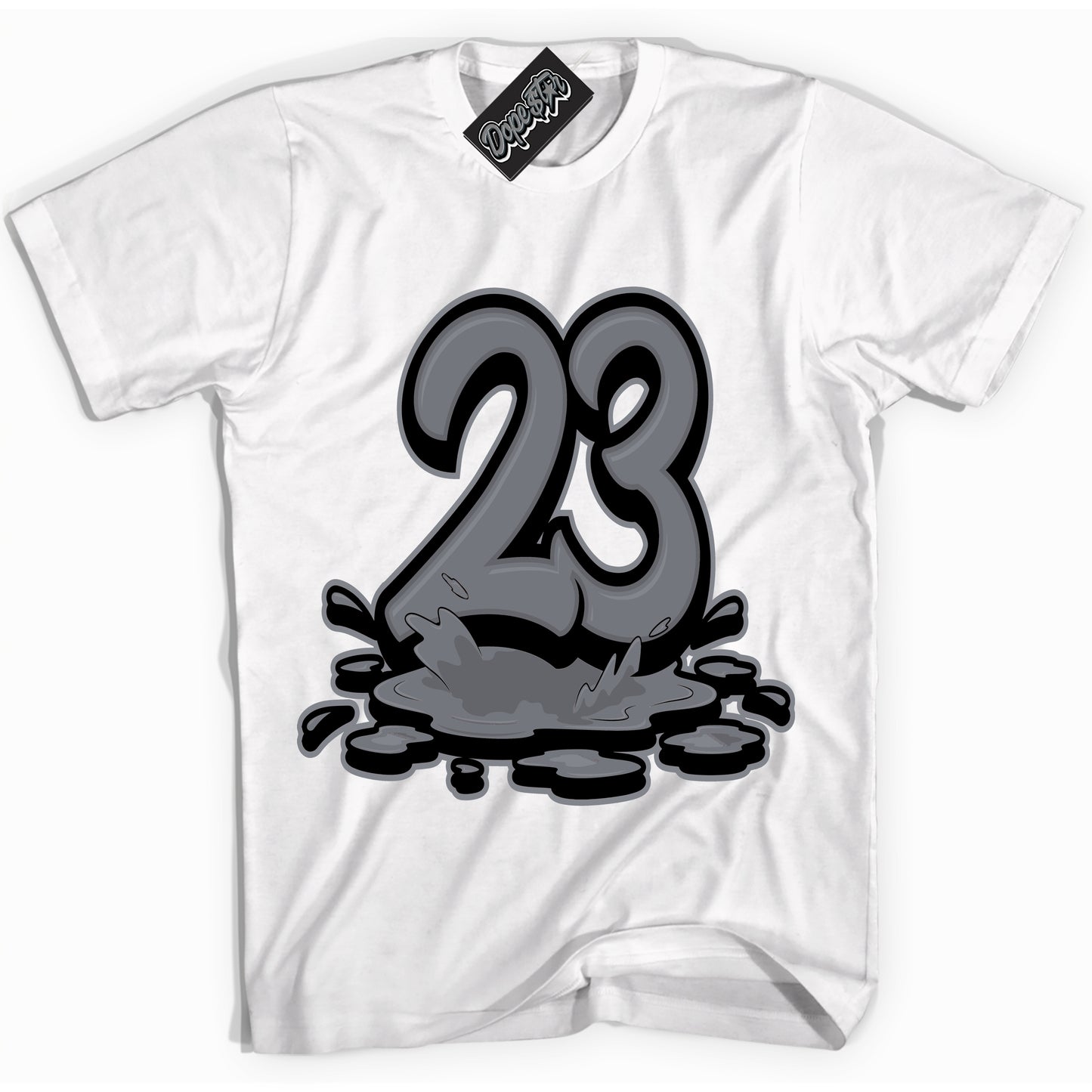 Cool White Shirt with “23 Melting” design that perfectly matches the Barons 12s Jordans.