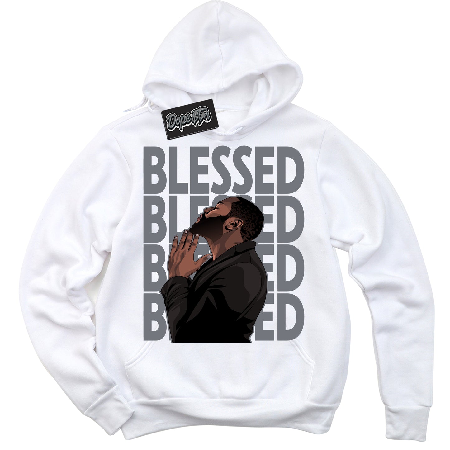 Cool White Hoodie with “God Blessed” design that Perfectly Matches Barons 12s Jordans.