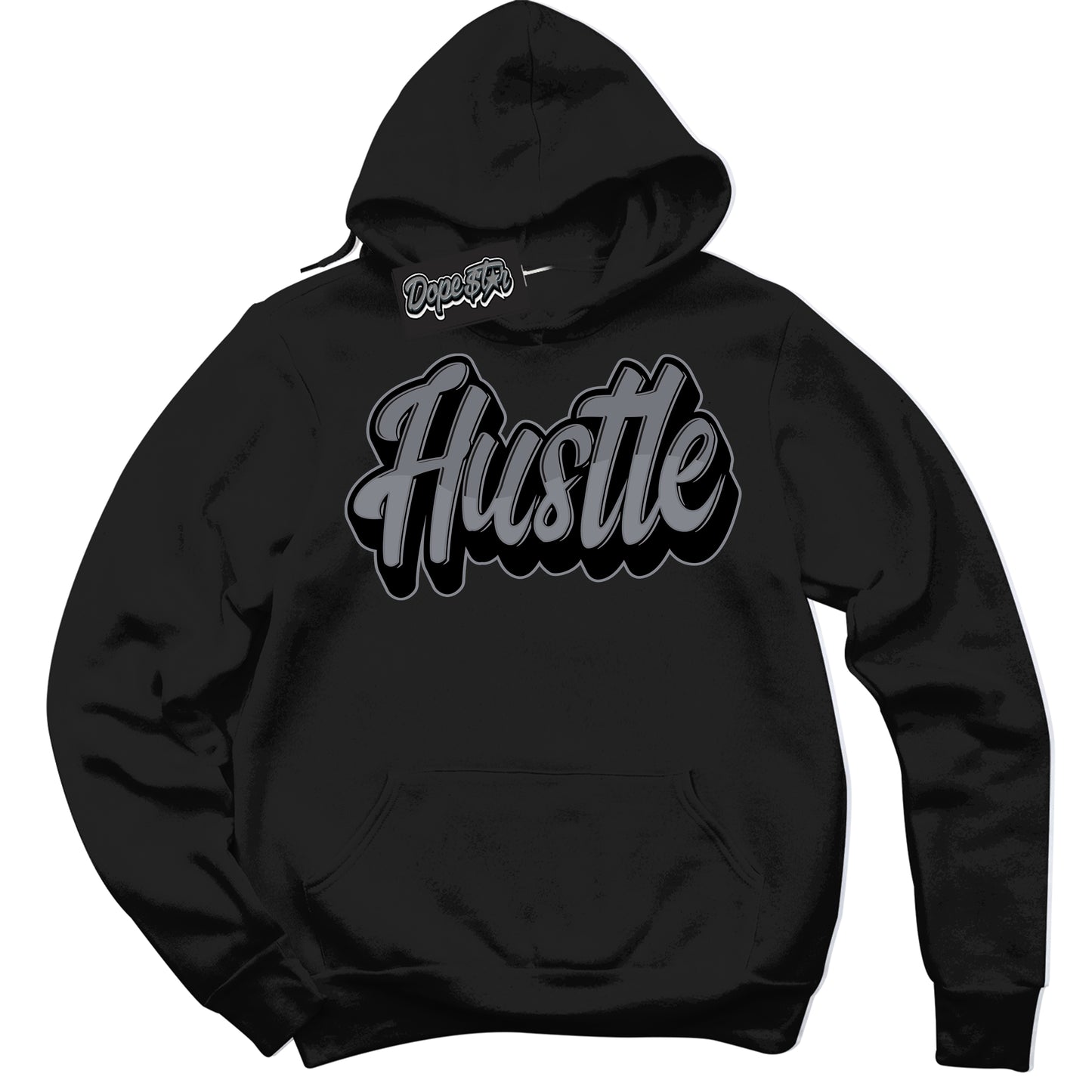 Cool Black Hoodie with “Hustle” design that Perfectly Matches Barons 12s Jordans.