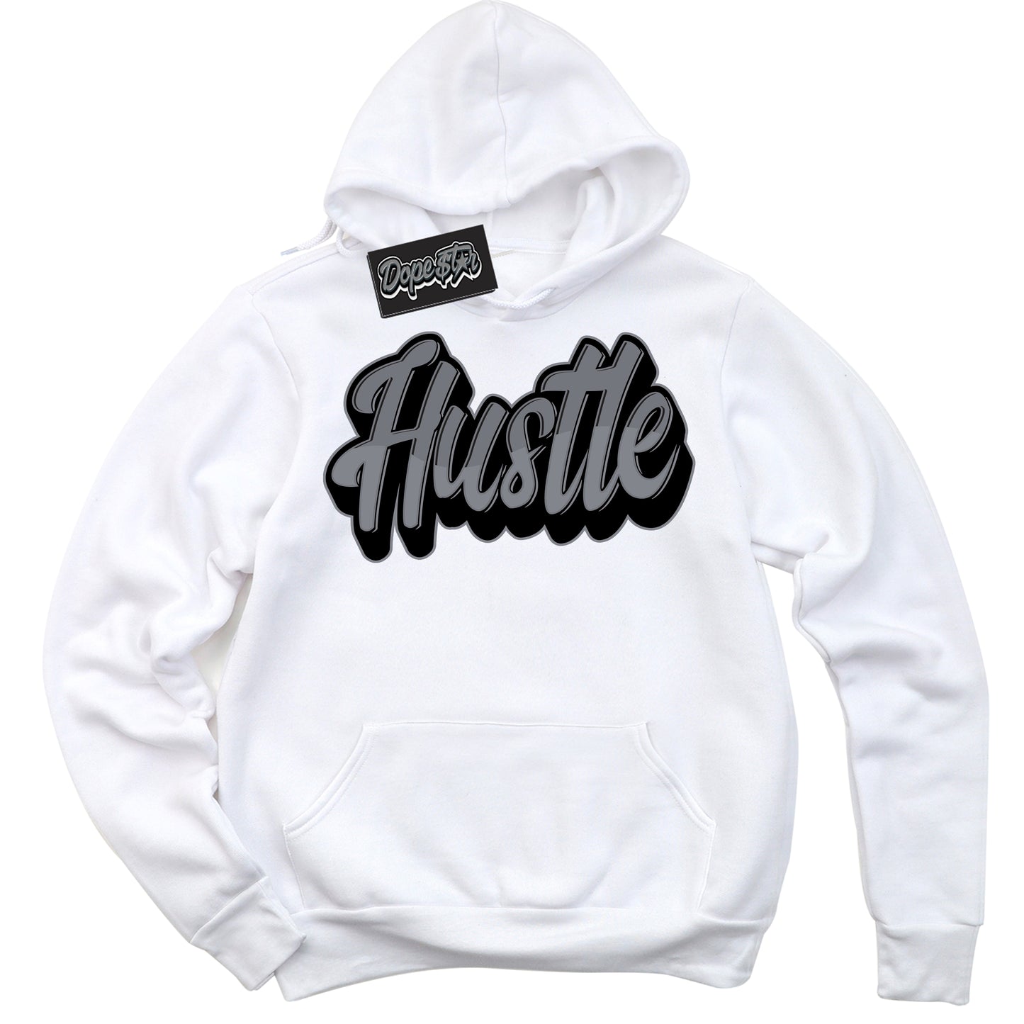 Cool White Hoodie with “Hustle” design that Perfectly Matches Barons 12s Jordans.
