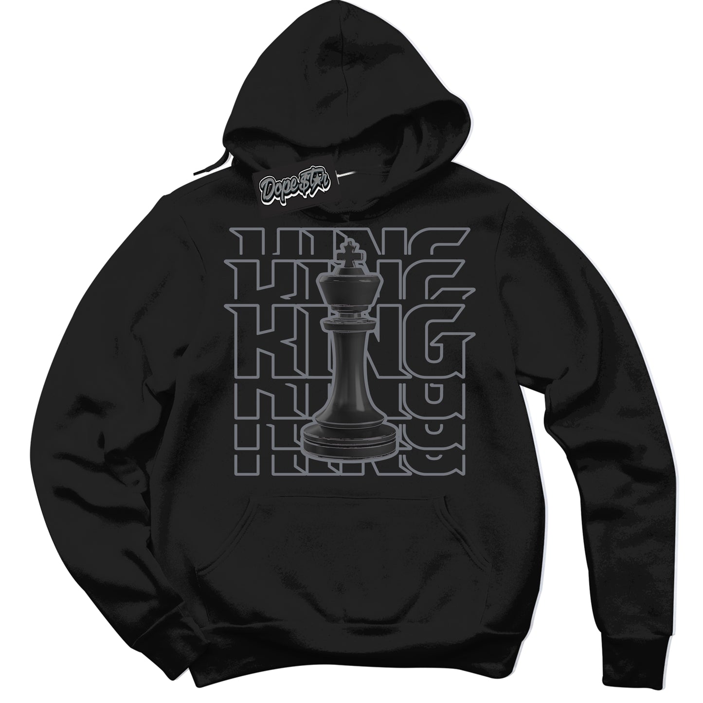 Cool Black Hoodie with “King Chess” design that Perfectly Matches Barons 12s Jordans.