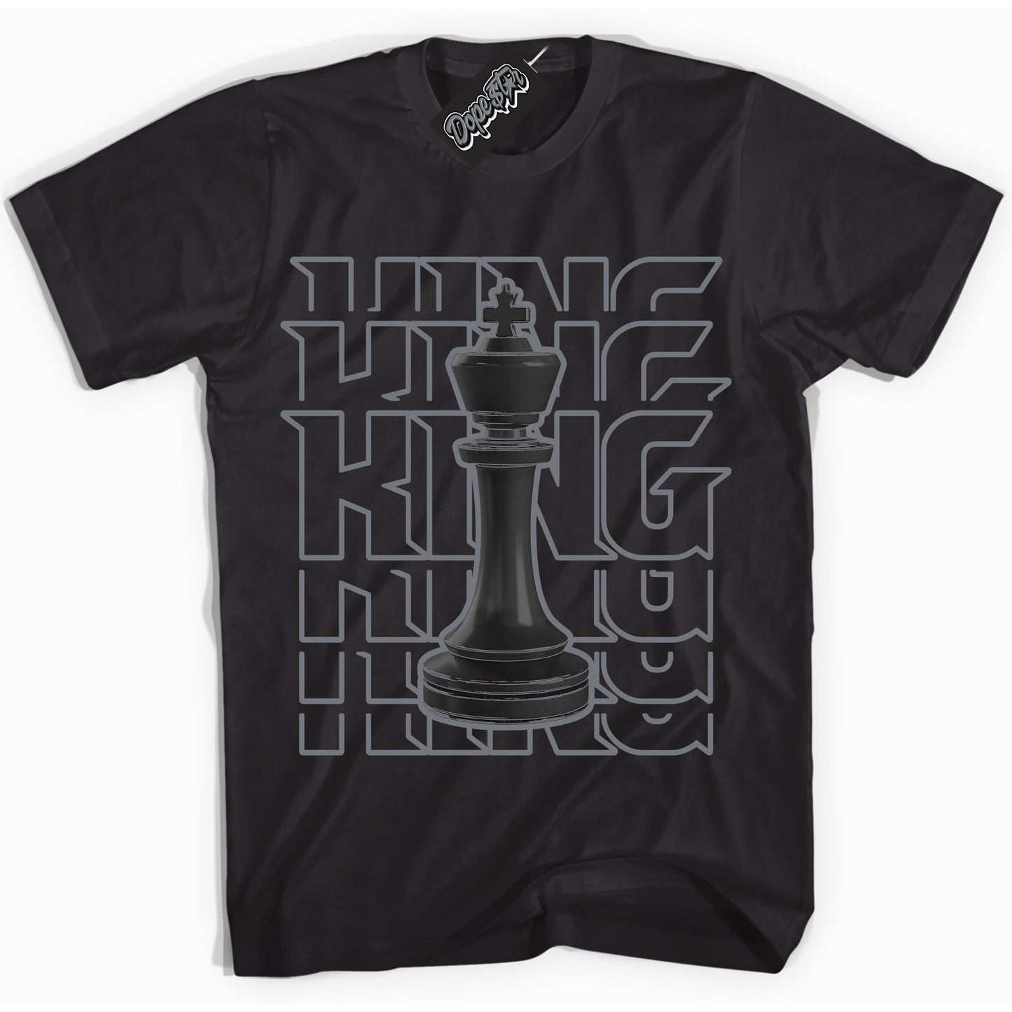 Cool Black Shirt with “King Chess” design that perfectly matches the Barons 12s Jordans.