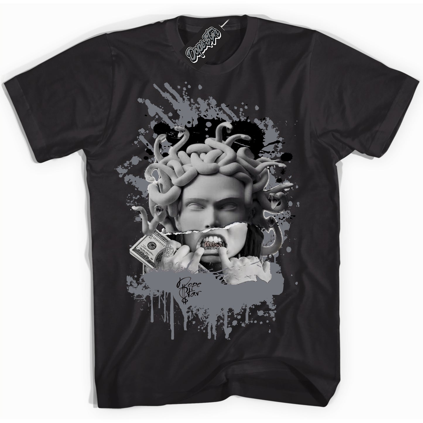 Cool Black Shirt with “Medusa” design that perfectly matches the Barons 12s Jordans.