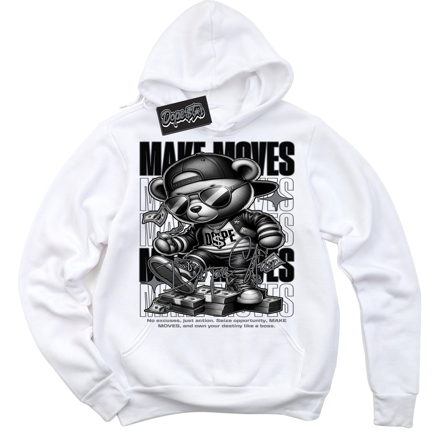 Cool White Hoodie with “Make Moves” design that Perfectly Matches Barons 12s Jordans.