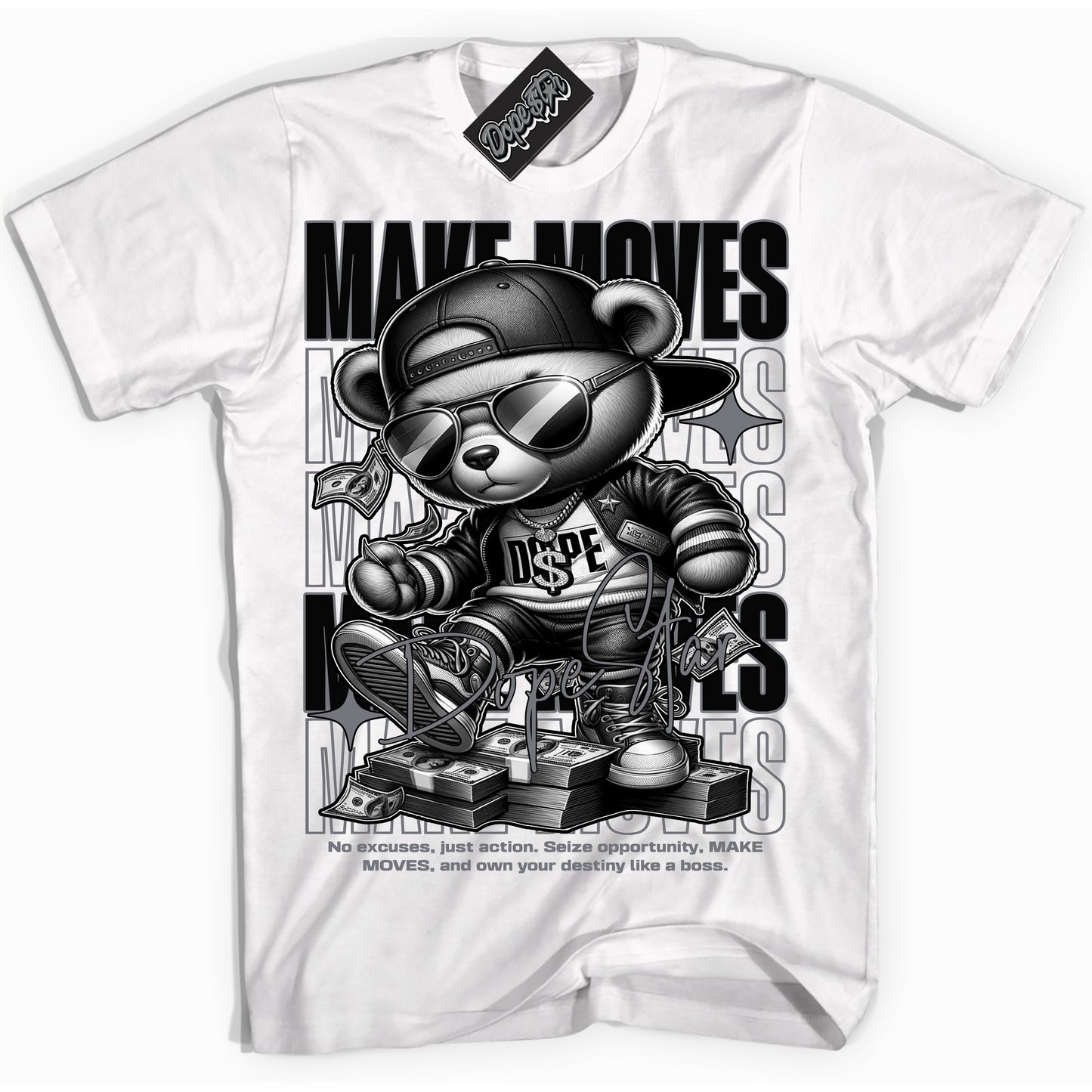 Cool White Shirt with “Make Moves” design that perfectly matches the Barons 12s Jordans.