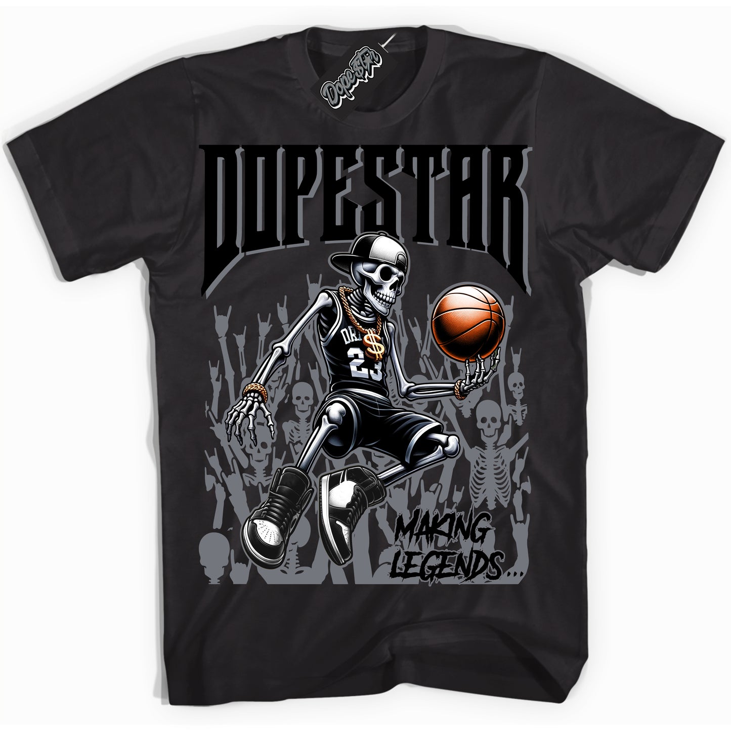 Cool Black Shirt with “Making Legends” design that perfectly matches the Barons 12s Jordans.