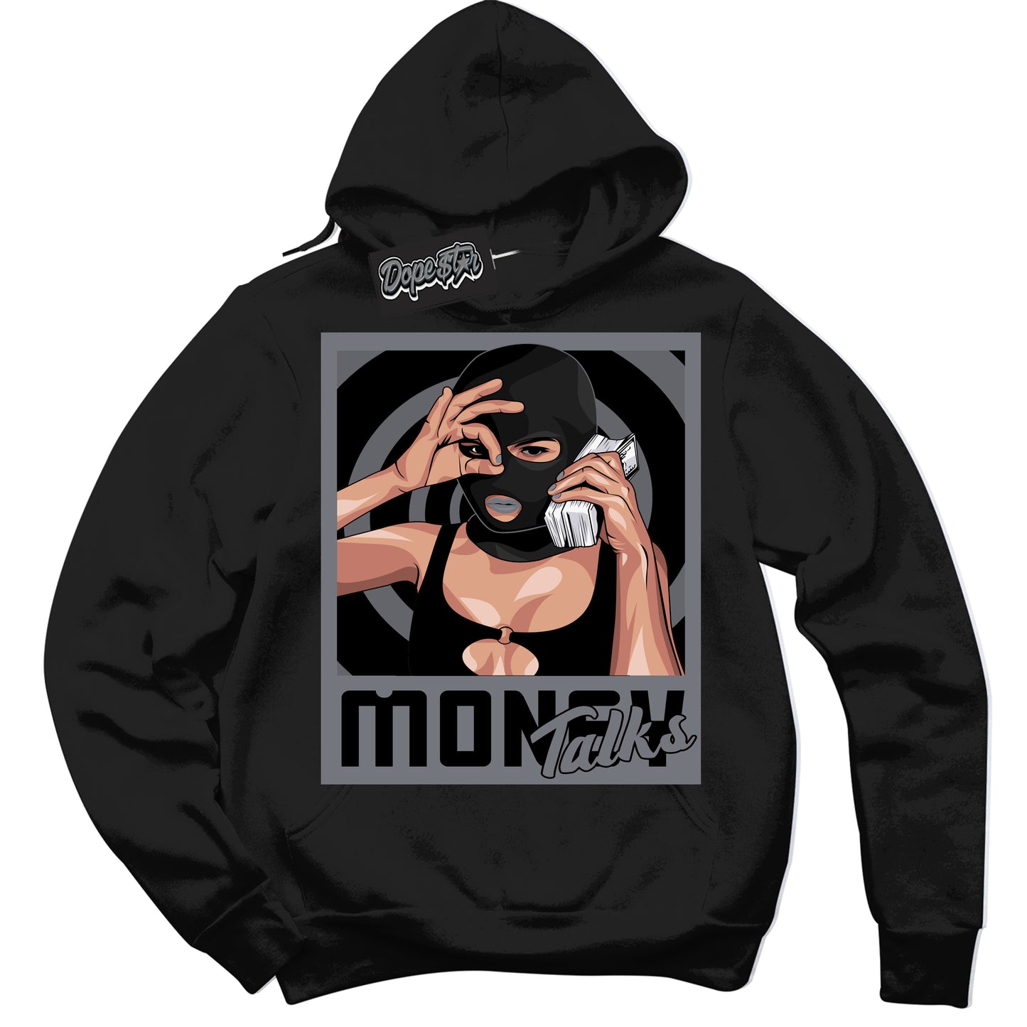 Cool Black Hoodie with “Money Talks” design that Perfectly Matches Barons 12s Jordans.