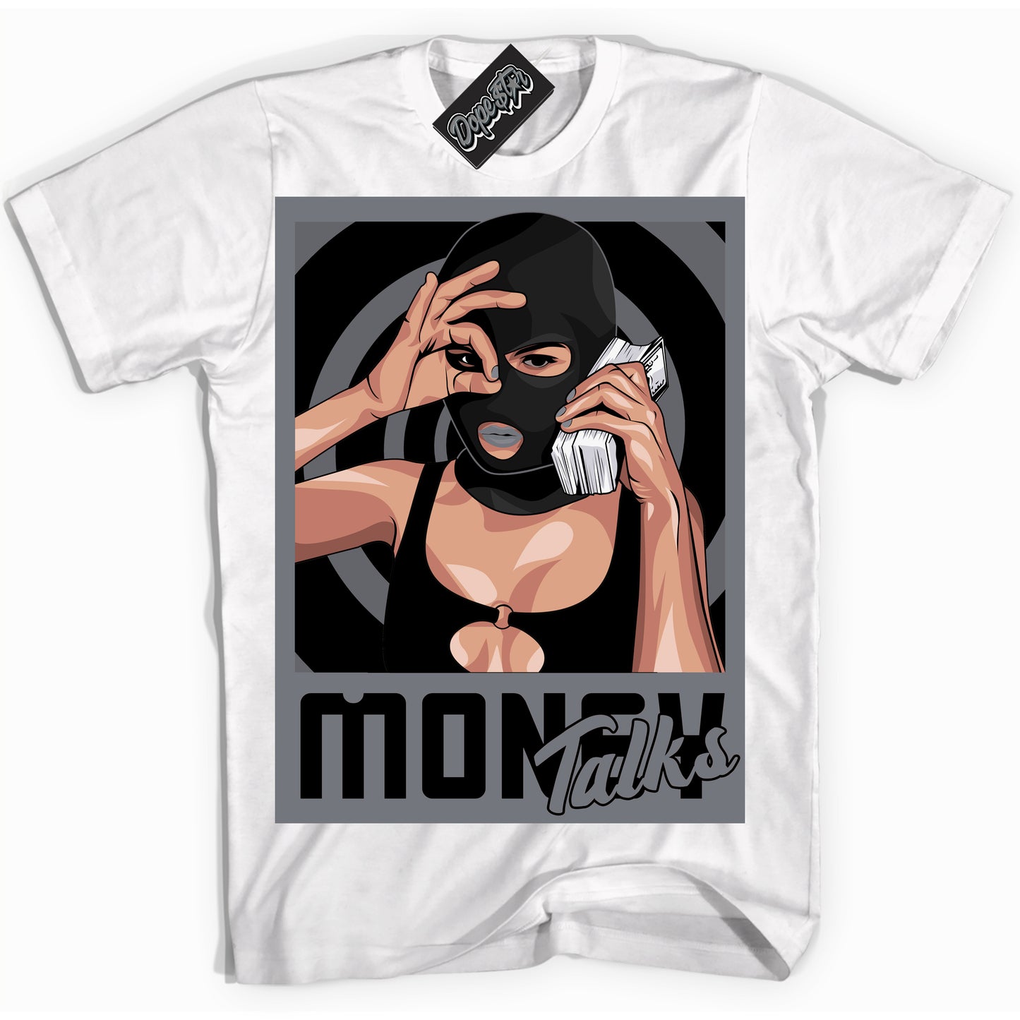 Cool White Shirt with “Money Talks” design that perfectly matches the Barons 12s Jordans.
