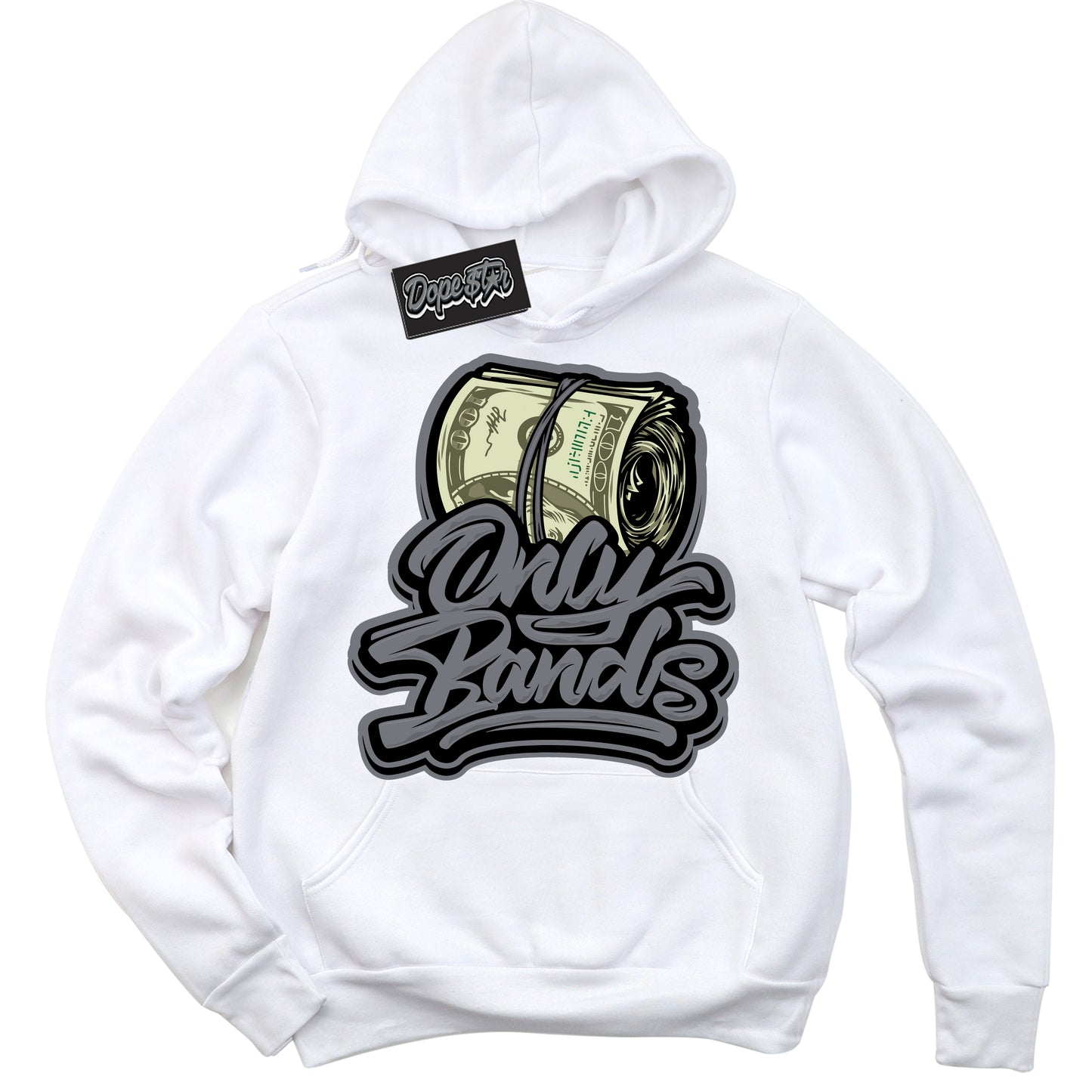 Cool White Hoodie with “Only Bands” design that Perfectly Matches Barons 12s Jordans.