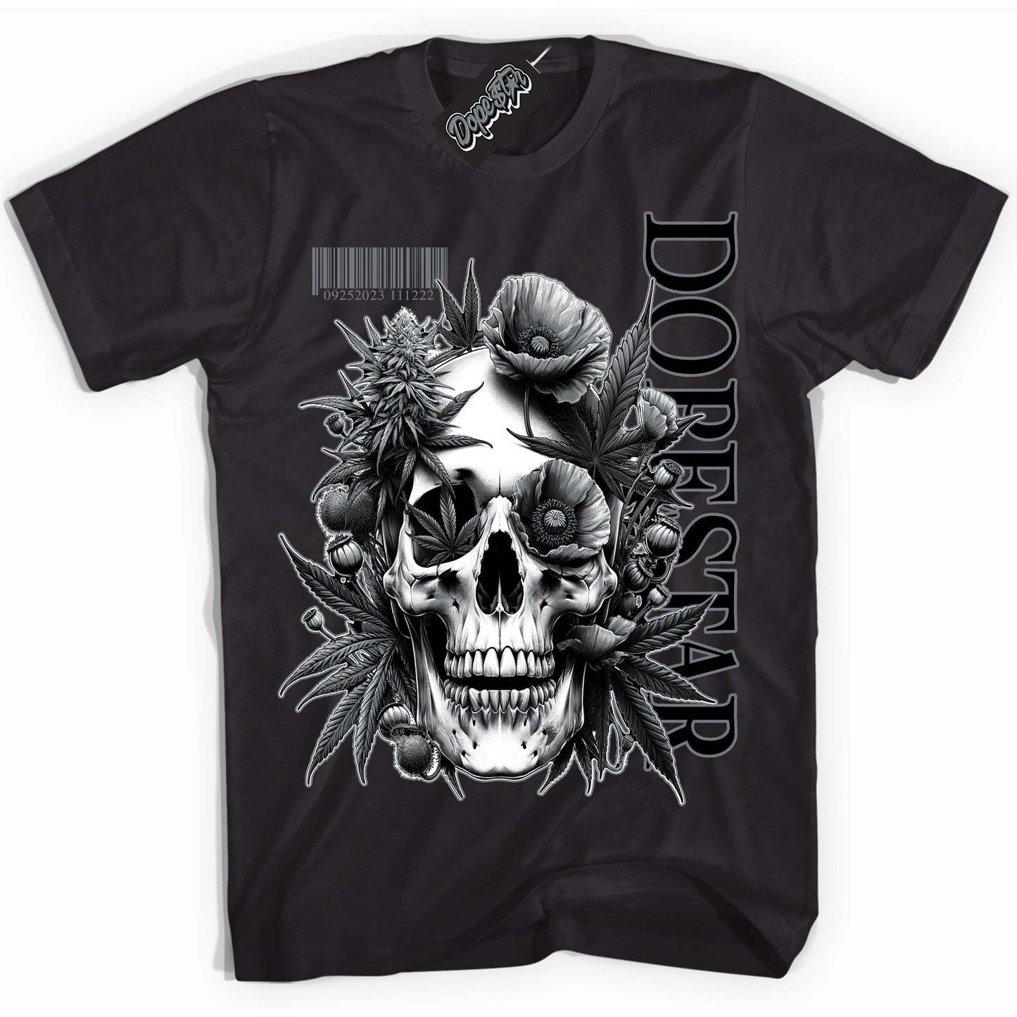 Cool Black Shirt with “Skull Poppies” design that perfectly matches the Barons 12s Jordans.