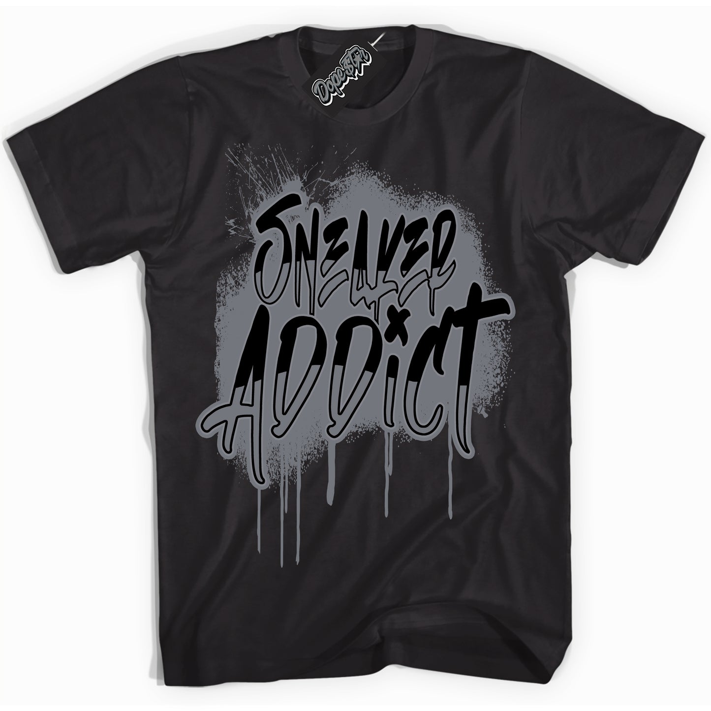 Cool Black Shirt with “Sneaker Addict” design that perfectly matches the Barons 12s Jordans.
