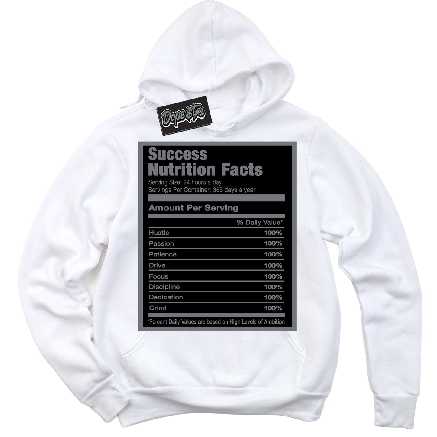Cool White Hoodie with “Success Nutrition” design that Perfectly Matches Barons 12s Jordans.