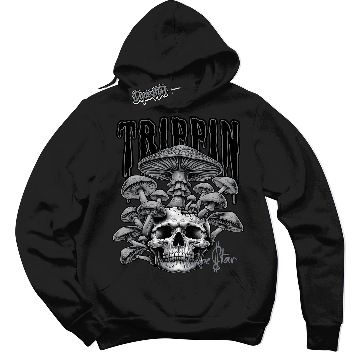 Cool Black Hoodie with “Trippin” design that Perfectly Matches Barons 12s Jordans.