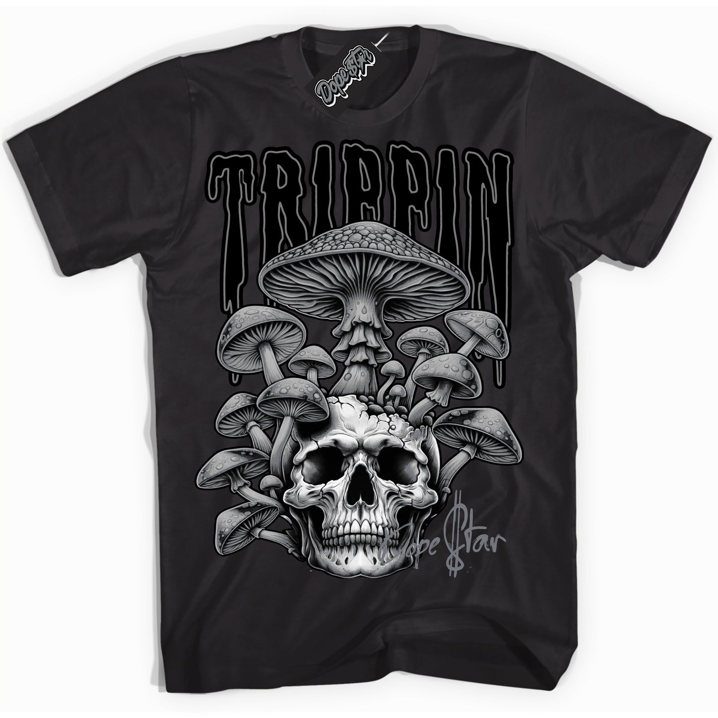 Cool Black Shirt with “Trippin” design that perfectly matches the Barons 12s Jordans.