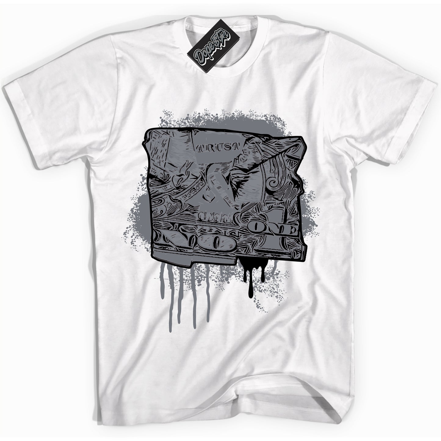 Cool White Shirt with “Trust No One Dollar” design that perfectly matches the Barons 12s Jordans.