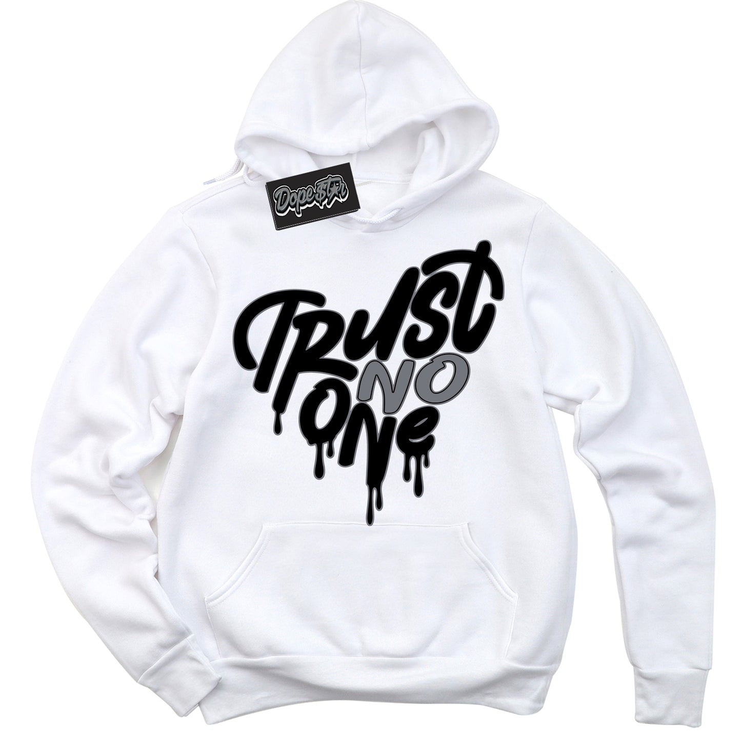 Cool White Hoodie with “Trust No One Heart” design that Perfectly Matches Barons 12s Jordans.