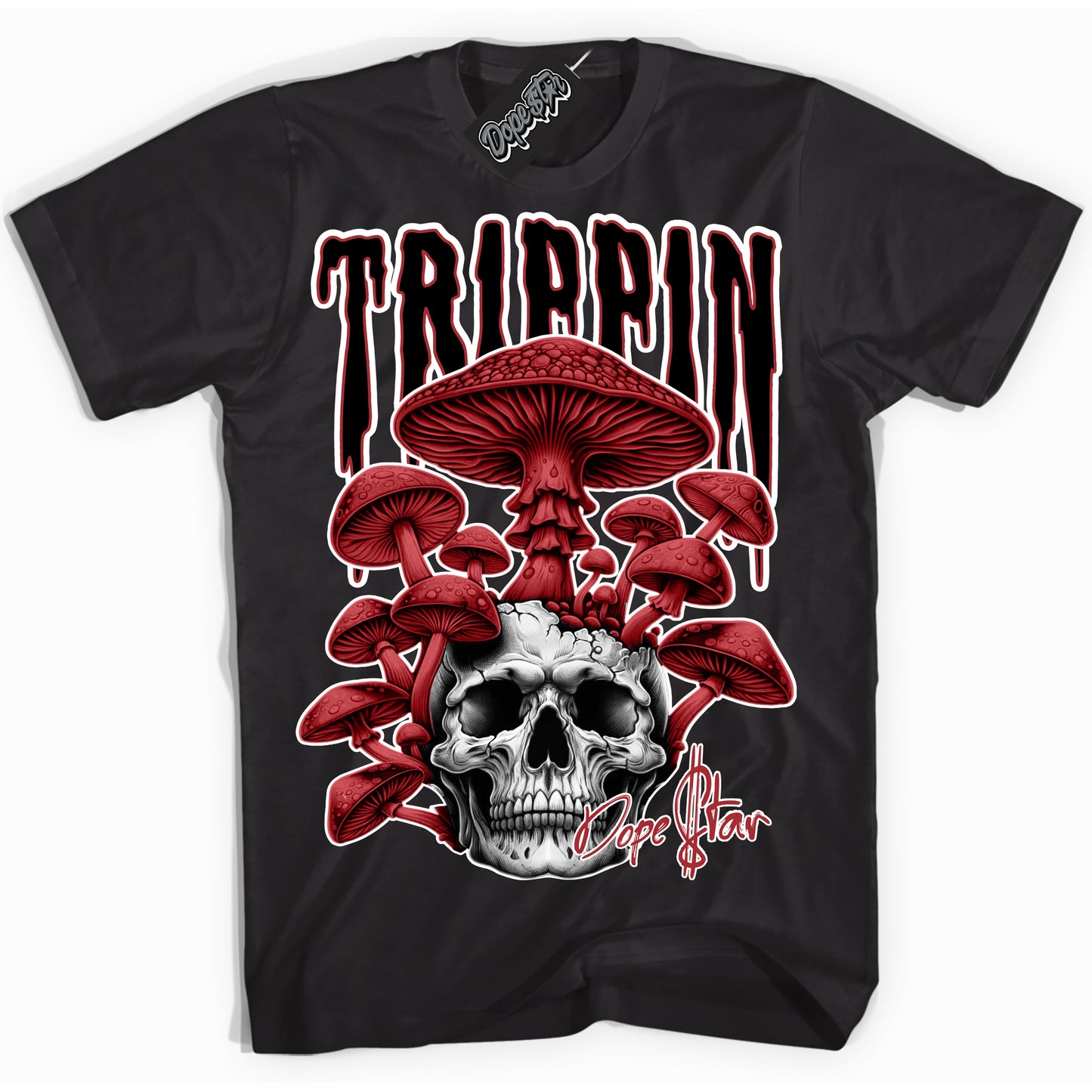 Cool Black Shirt with “Trippin” design that perfectly matches Taxi Flip 12s.