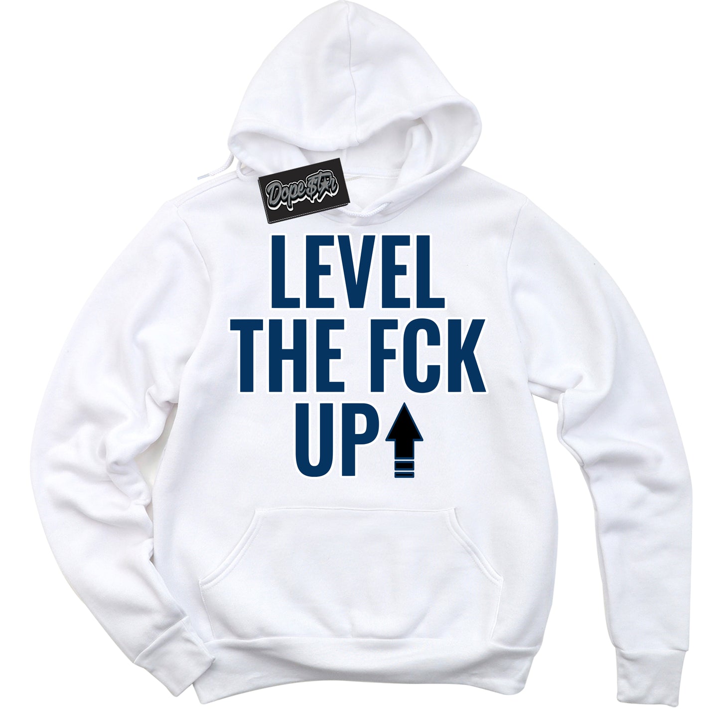 Cool White Hoodie with “Shoe Game Lit” design that Perfectly Matches Midnight Navy 1s Jordans.