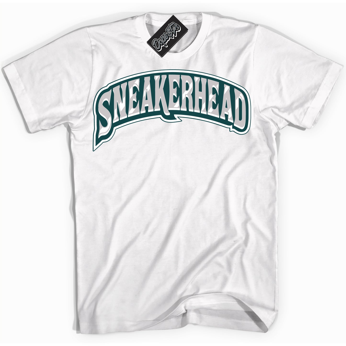 Cool White Shirt with “Sneakerhead” design that perfectly matches the Oxidized Green 1s Jordans.