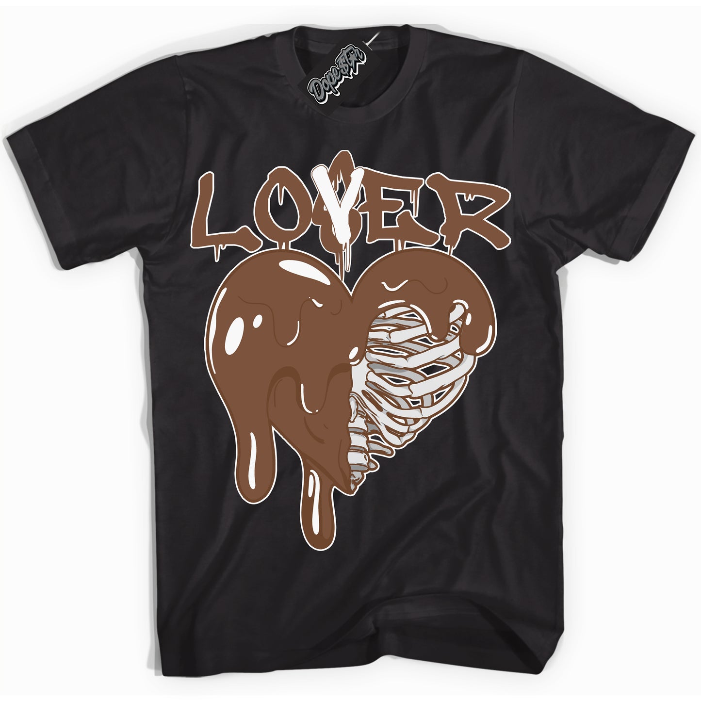 Cool Black Shirt with “Lover Loser” design that perfectly matches the Archaeo Brown White 1s Jordans.