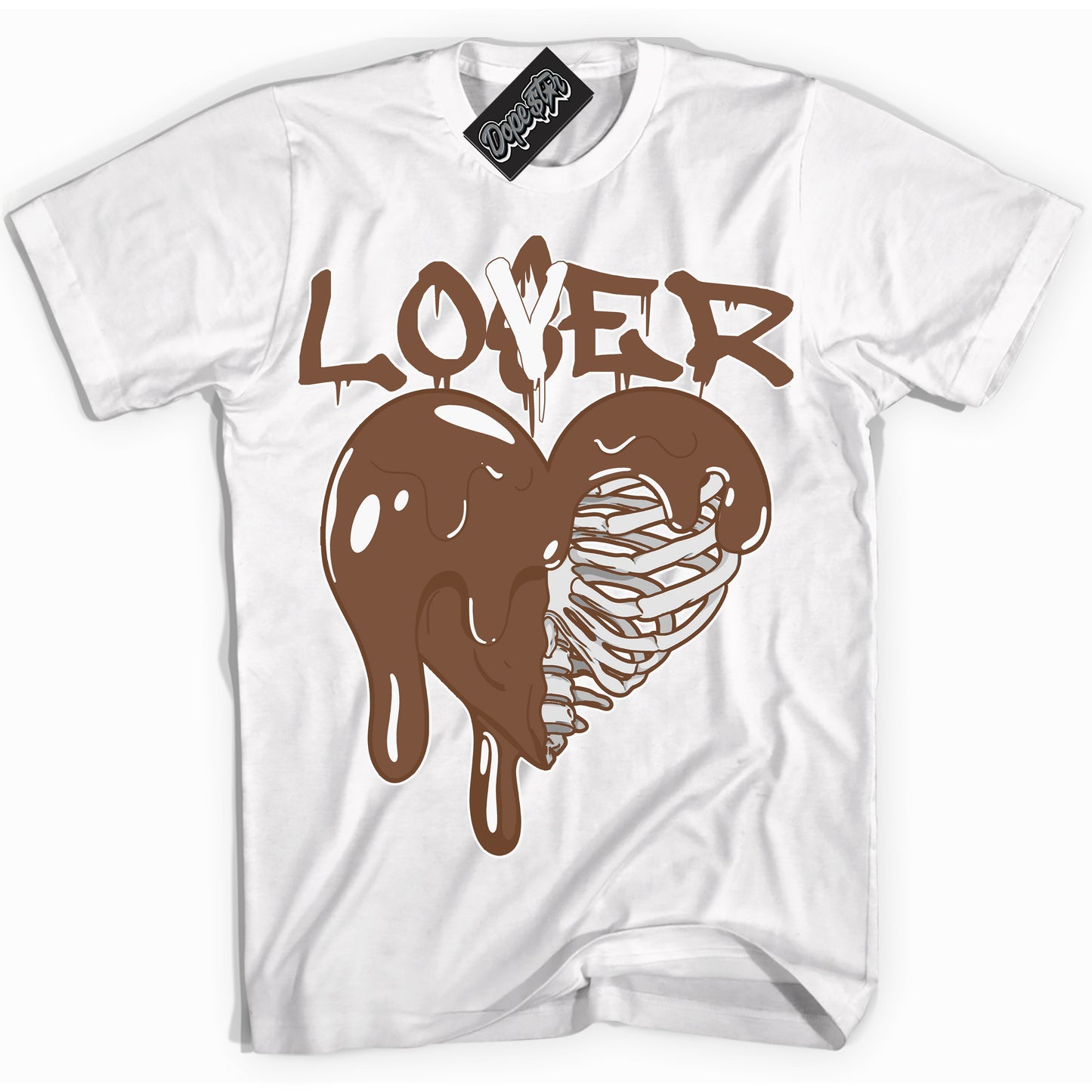Cool White Shirt with “Lover Loser” design that perfectly matches the Archaeo Brown White 1s Jordans.