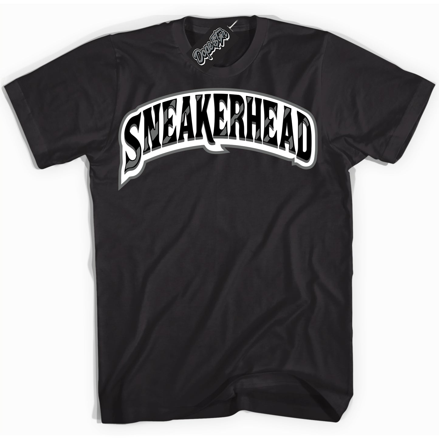 Cool Black Shirt with “Sneakerhead” design that perfectly matches the Iron Grey 1s Jordans.