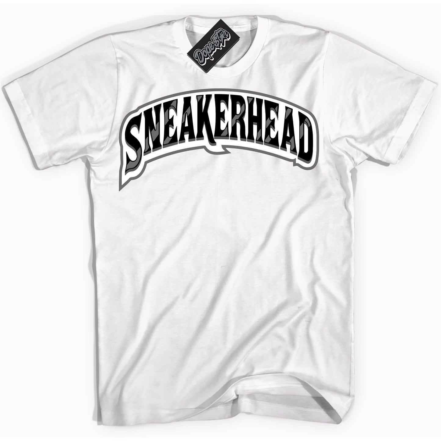 Cool White Shirt with “Sneakerhead” design that perfectly matches the Iron Grey 1s Jordans.