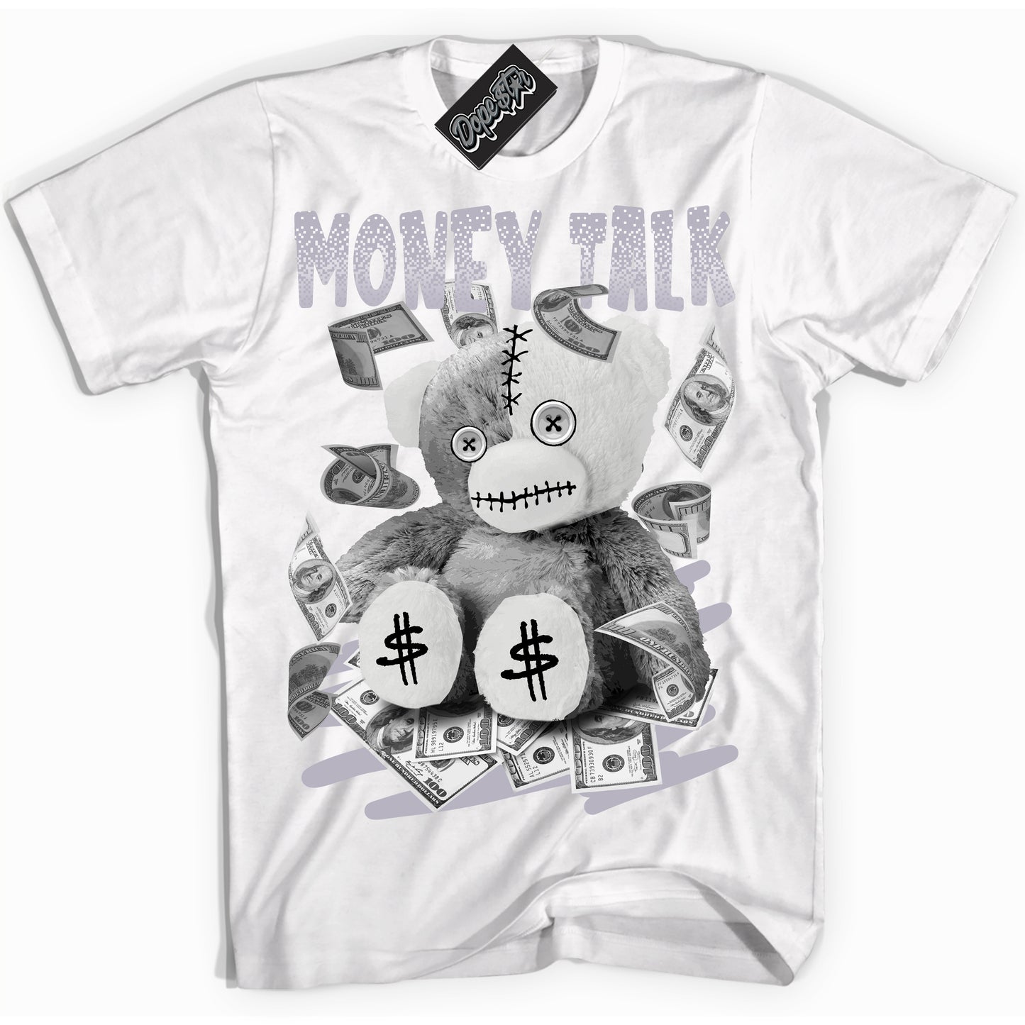 Cool White Shirt with “Money Talk Bear” design that perfectly matches the OG Barons 1s Jordans.