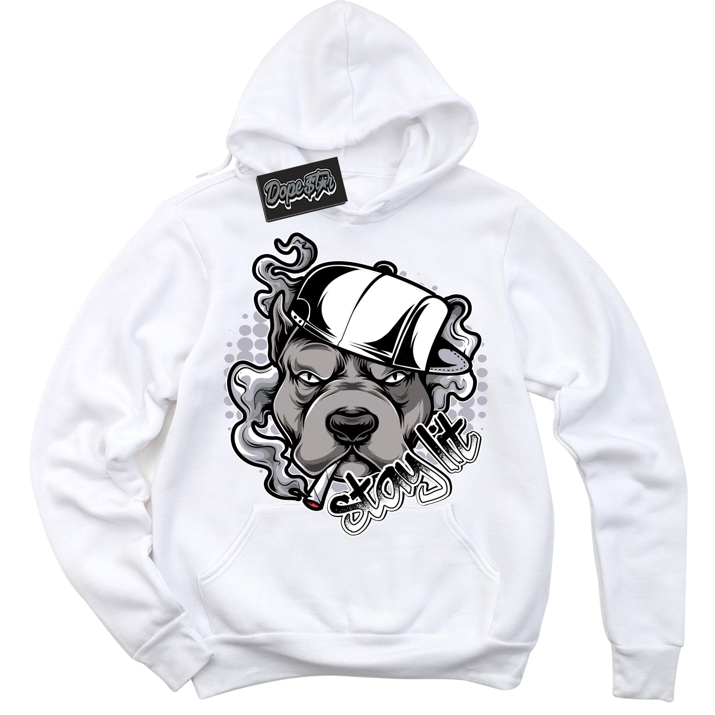 Cool White Hoodie with “Stay Lit” design that Perfectly Matches OG Barons 1s Jordans.