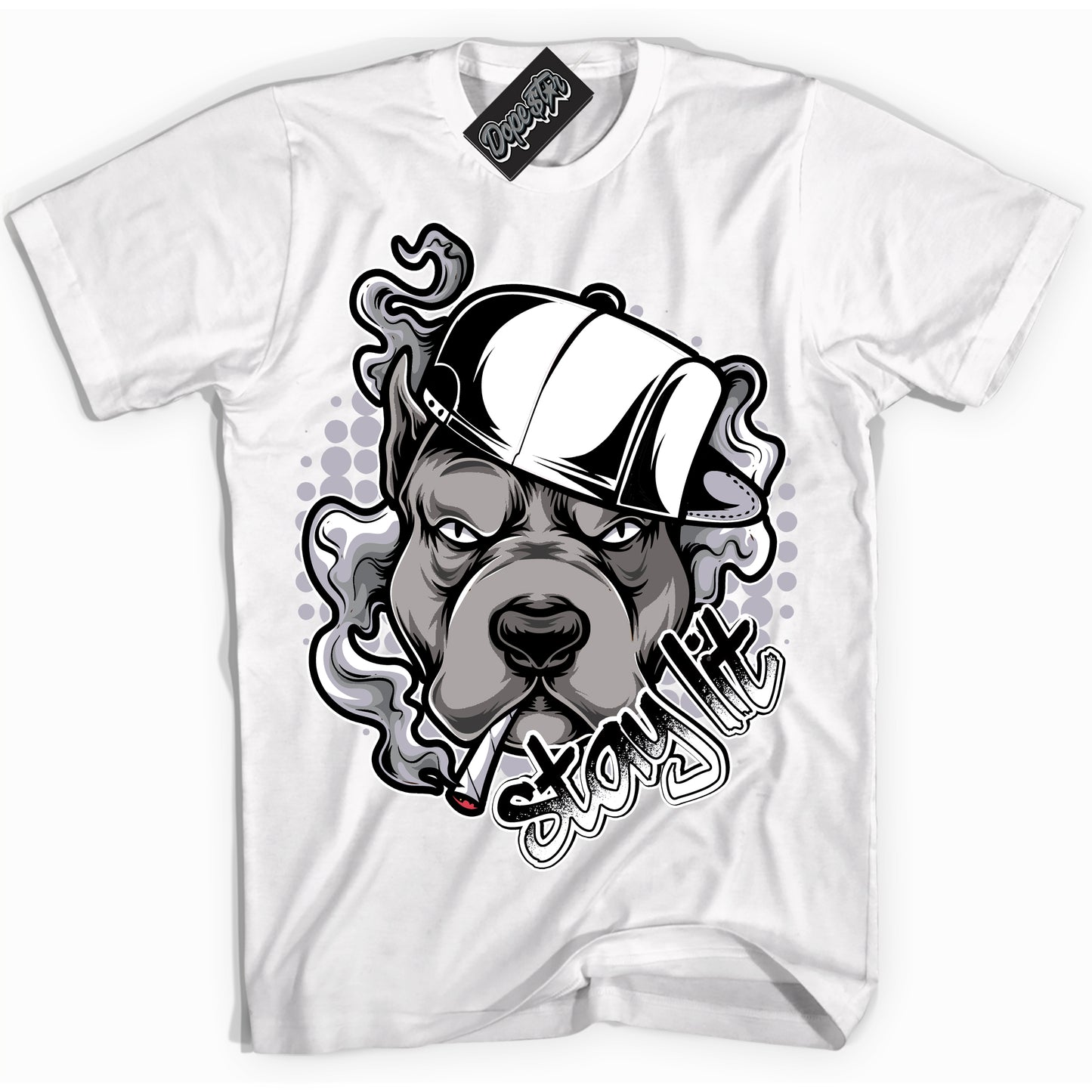 Cool White Shirt with “Stay Lit” design that perfectly matches the OG Barons 1s Jordans.