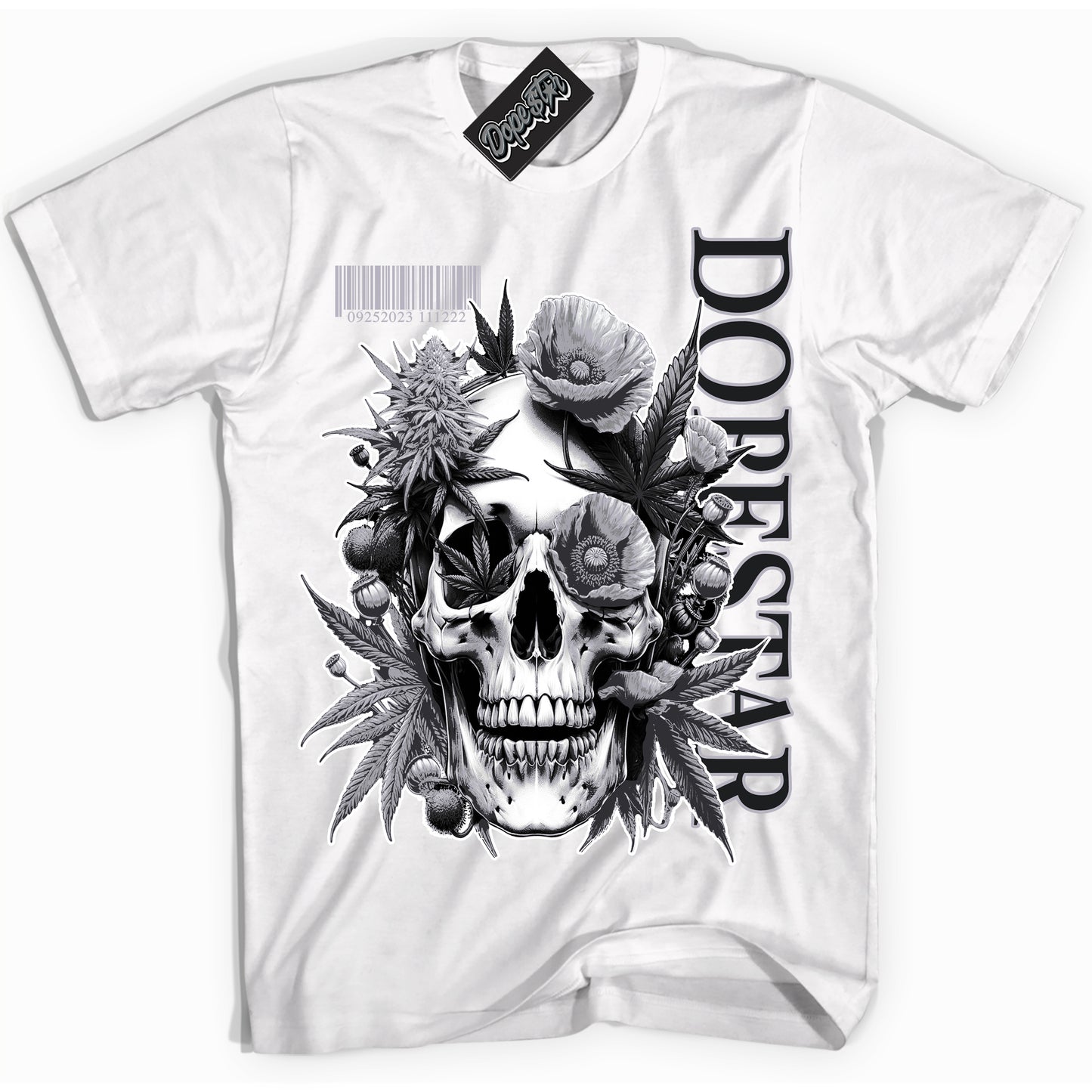 Cool White Shirt with “Skull Poppies” design that perfectly matches the OG Barons 1s Jordans.