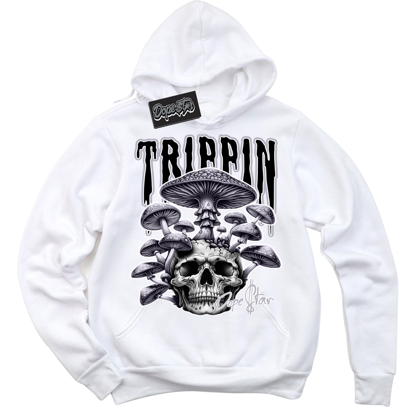 Cool White Hoodie with “Trippin” design that Perfectly Matches OG Barons 1s Jordans.