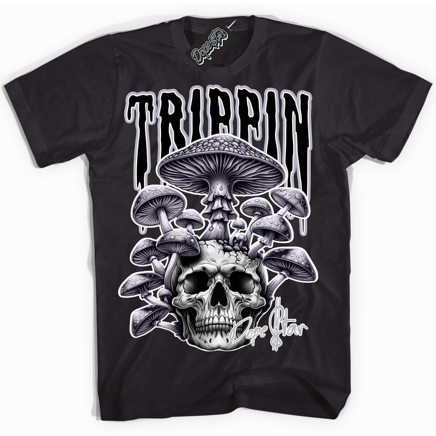 Cool Black Shirt with “Trippin” design that perfectly matches the OG Barons 1s Jordans.