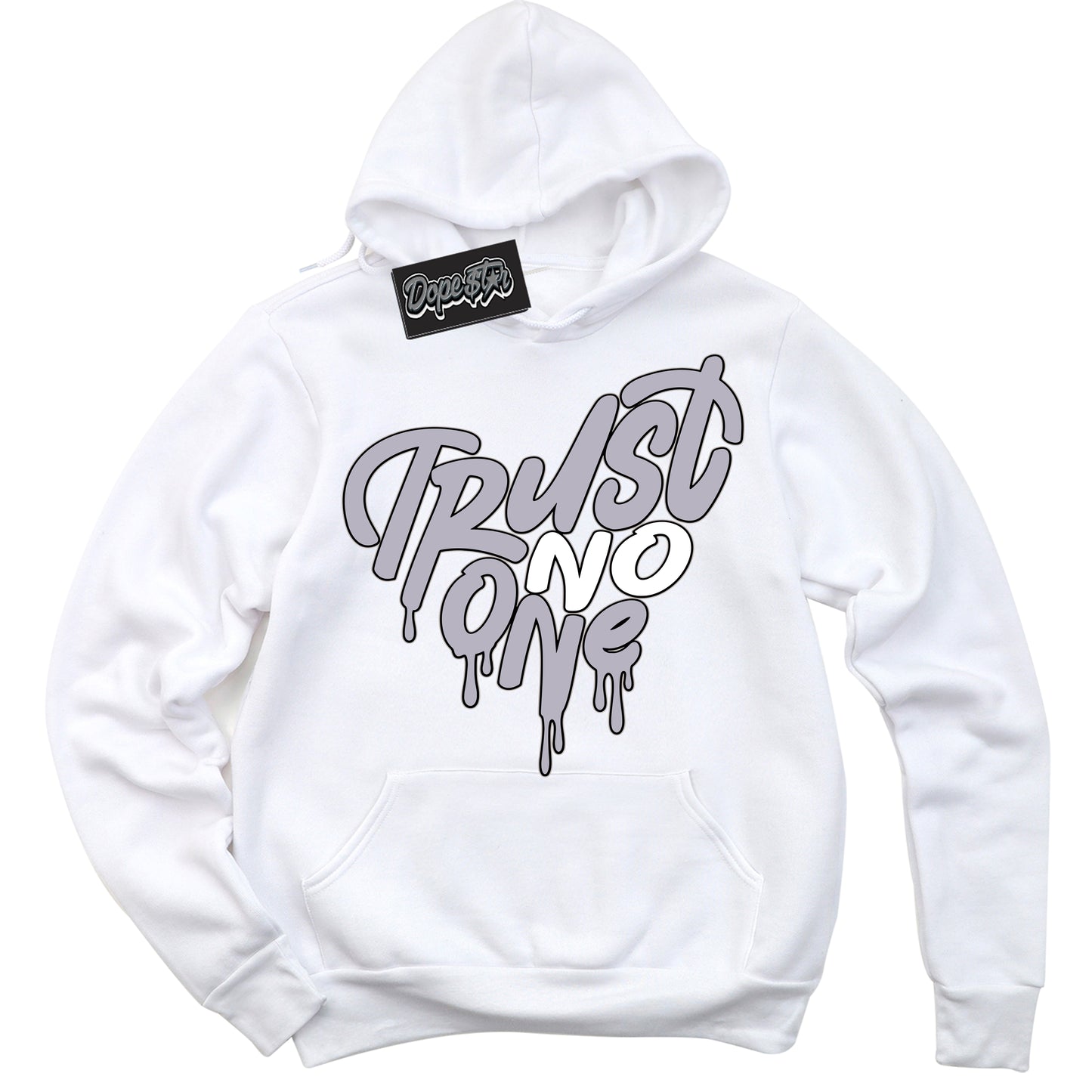 Cool White Hoodie with “Trust No One Heart” design that Perfectly Matches OG Barons 1s Jordans.