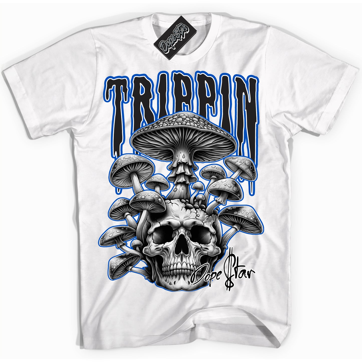 Cool White Shirt with “Trippin” design that perfectly matches Quai 54 1s.