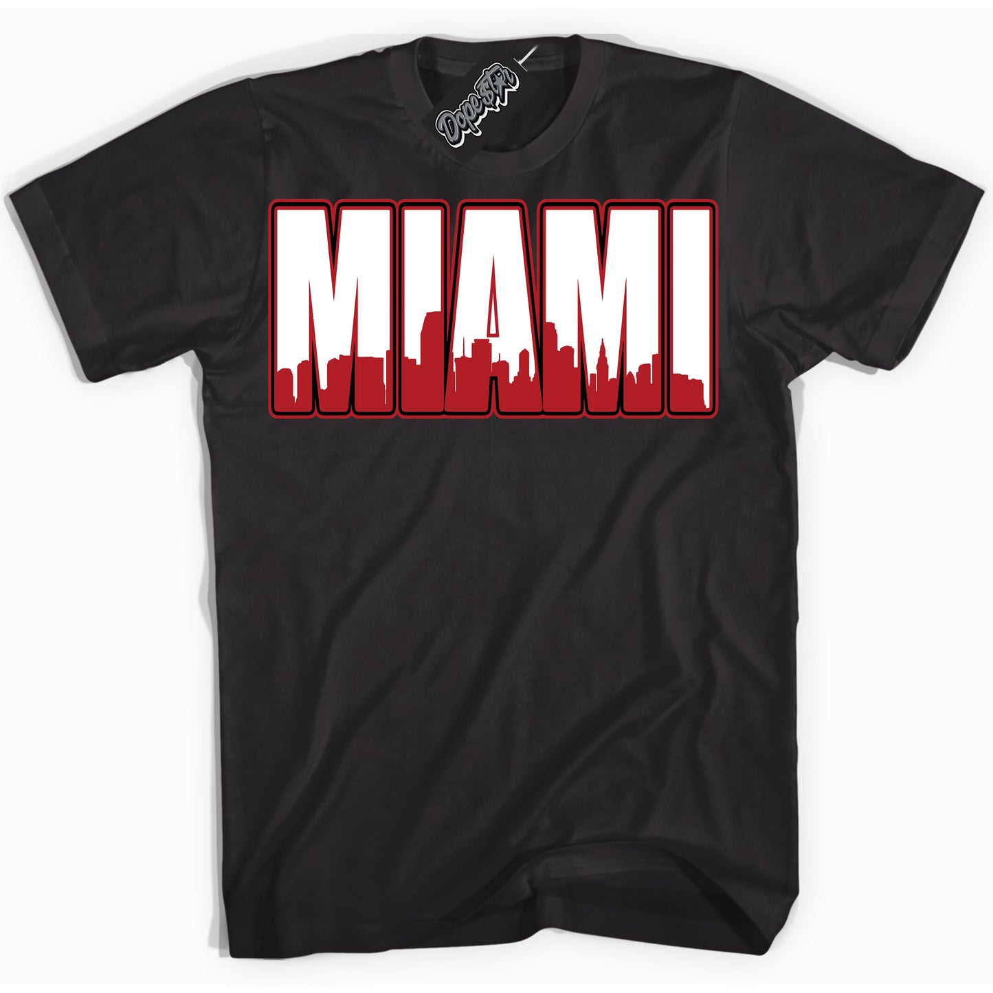 Cool Black Shirt with “Miami” design that perfectly matches the Black Toe Reimagined 1s Jordans.