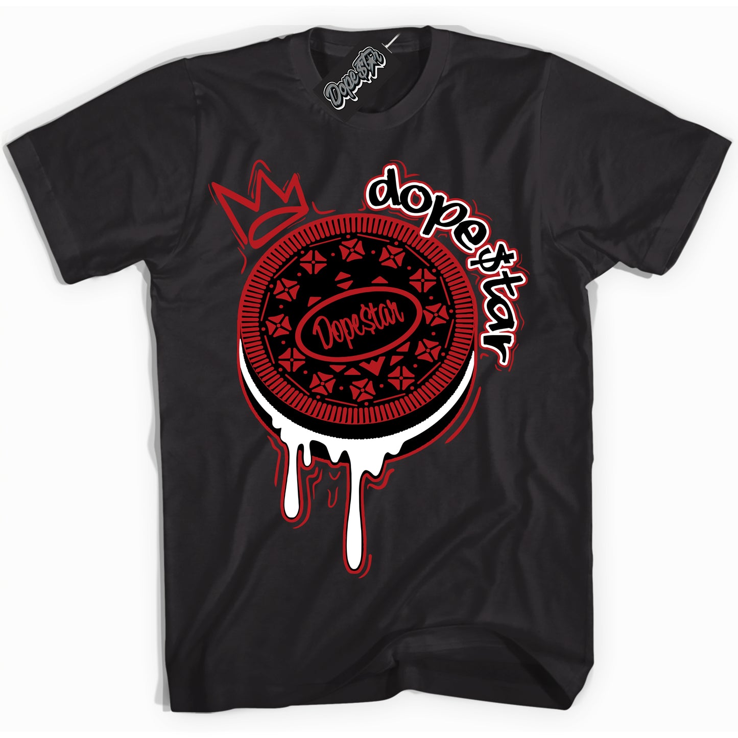 Cool Black Shirt with “Oreo DS” design that perfectly matches the Black Toe Reimagined 1s Jordans.