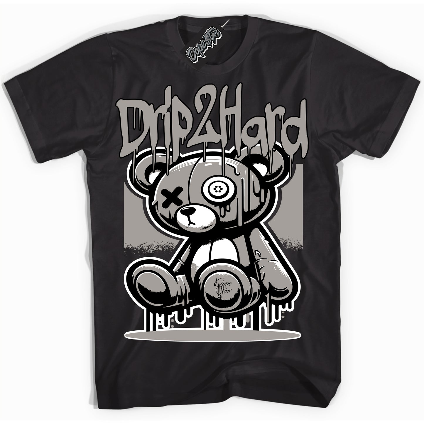 Cool Black Shirt with “Drip 2 Hard” design that perfectly matches the Satin Shadow 1s Jordans.