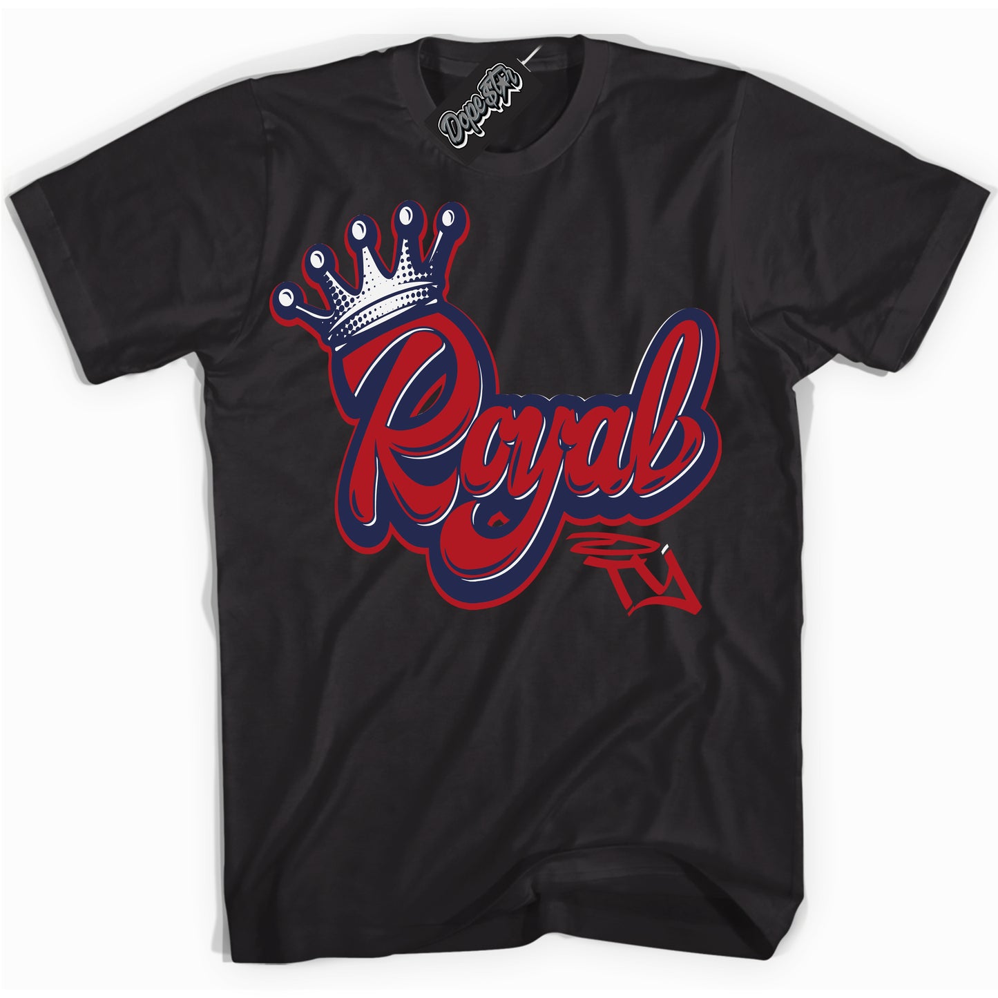 Cool Black Shirt with “Royalty” design that perfectly matches the Howard University 1s Jordans