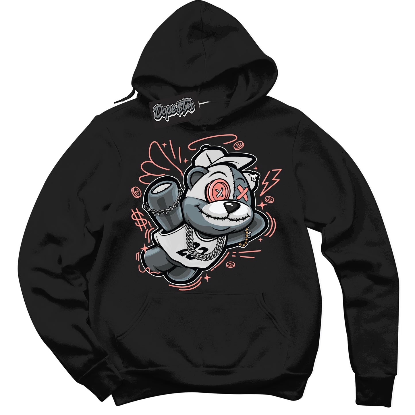 Cool Black Hoodie with “Slam Dunk Bear” design that Perfectly Matches Paris Saint-Germain 1s Jordans.