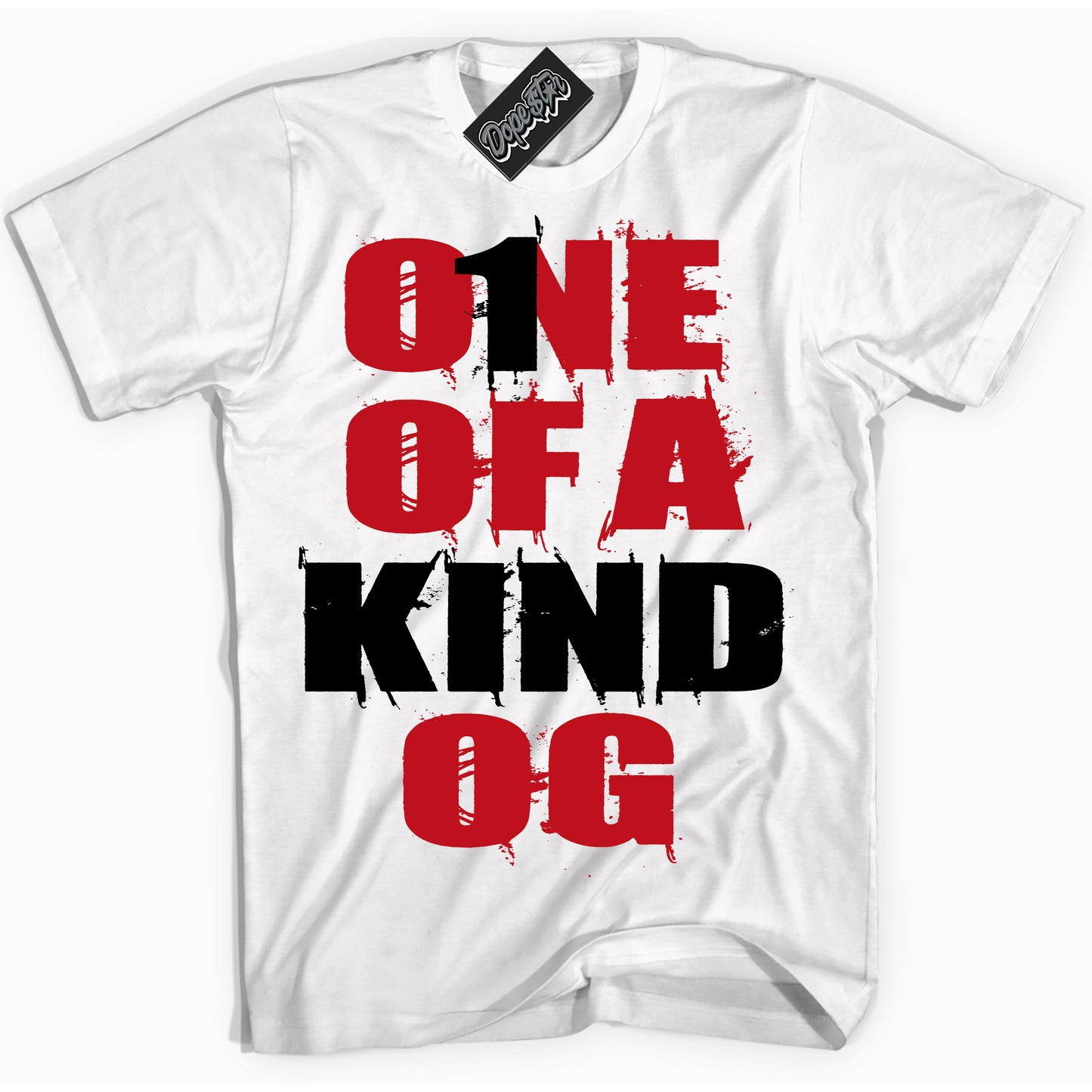 Cool White Shirt with “One Of A Kind” design that perfectly matches the Trophy Room 1s Jordans.