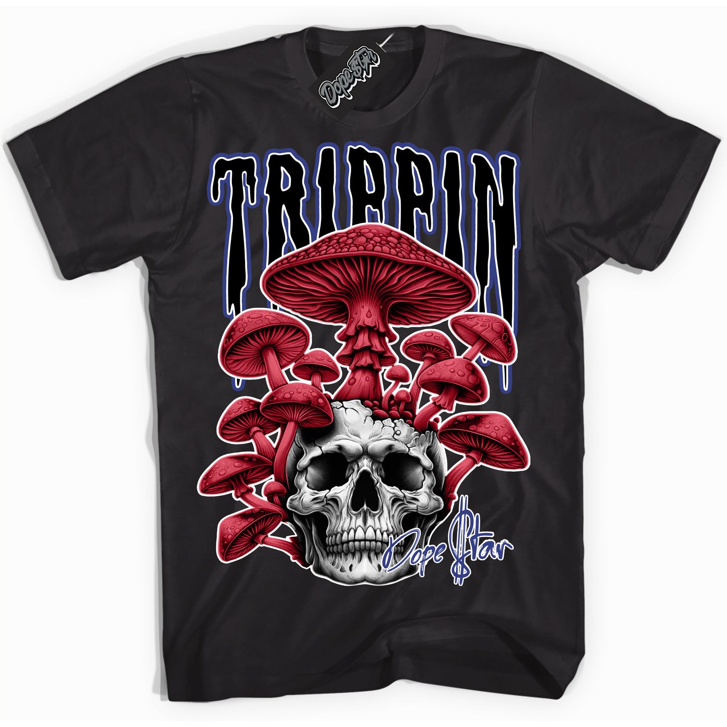 Cool Black Shirt with “Trippin” design that perfectly matches Playoffs 8s.