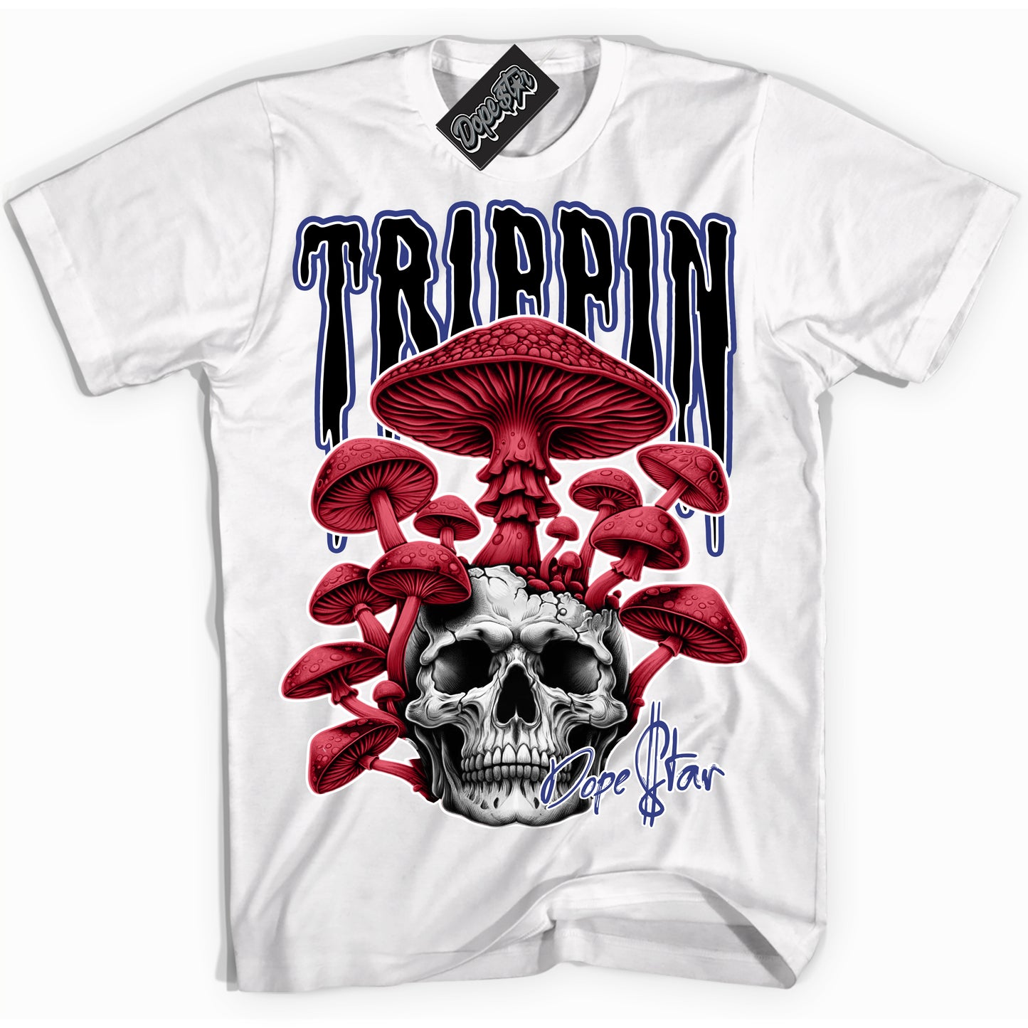 Cool White Shirt with “Trippin” design that perfectly matches Playoffs 8s.