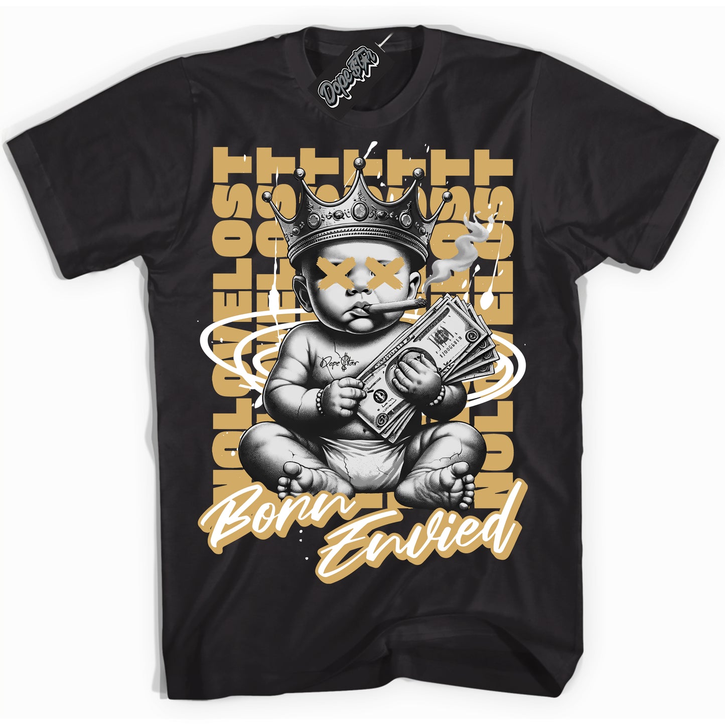 Cool Black Shirt with “Born Envied” design that perfectly matches Craft Paris 6s.