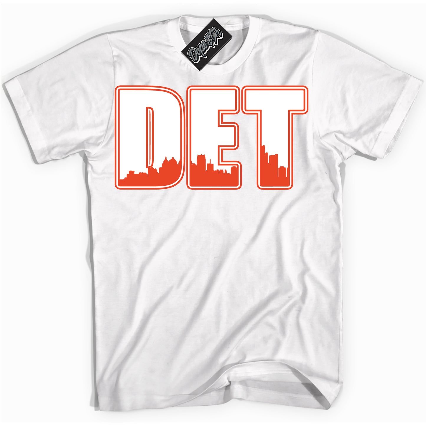 Cool White Shirt with “Detroit” design that perfectly matches Cosmic Clay Dunk.