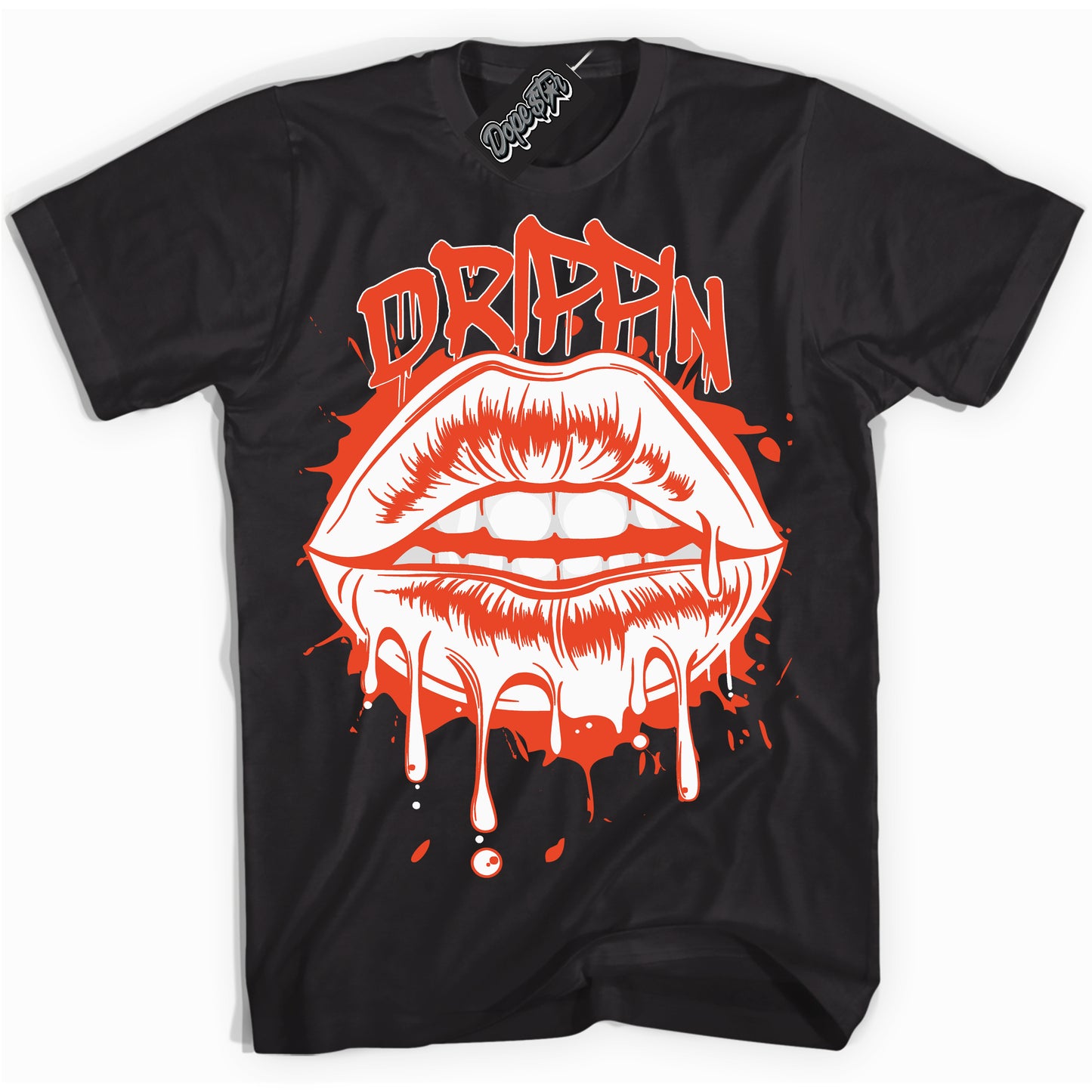 Cool Black Shirt with “Drippin” design that perfectly matches Cosmic Clay Dunk.