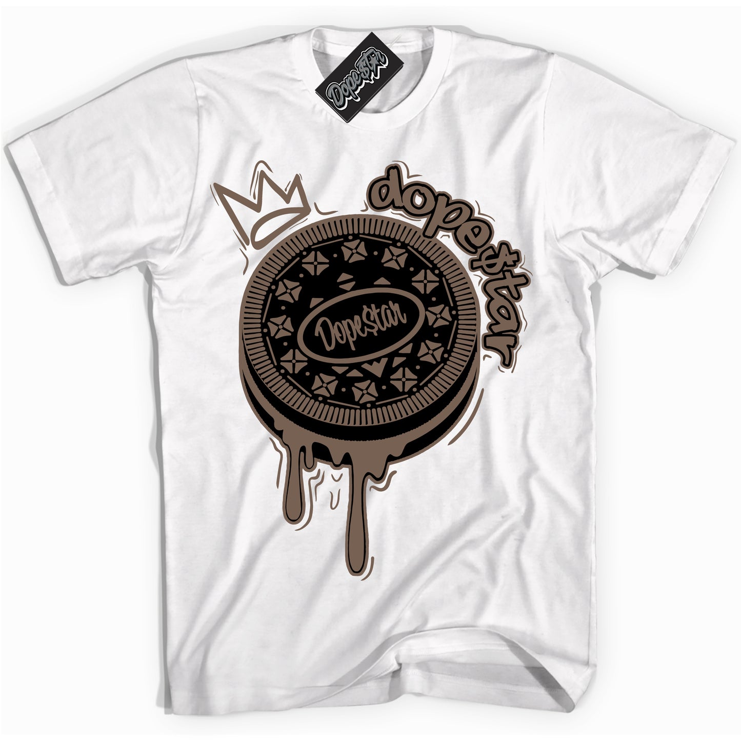 Cool White Shirt with “Oreo DS” design that perfectly matches the Jumpman Jack TR Travis Scott Dark Mocha Sneakers.