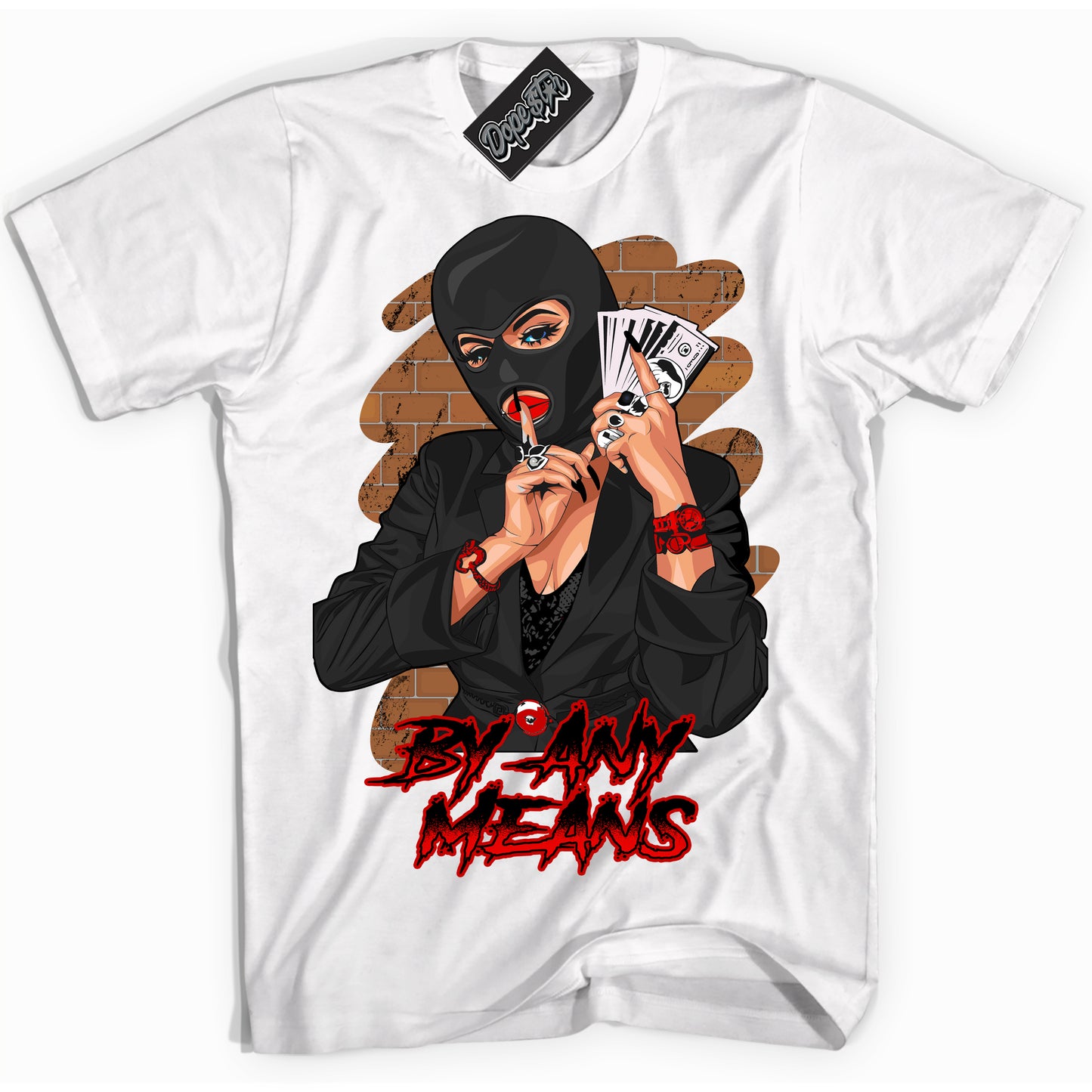 Cool White Shirt with “ By Any Means ” design that perfectly matches RTFKT Clone X ND Genesis.