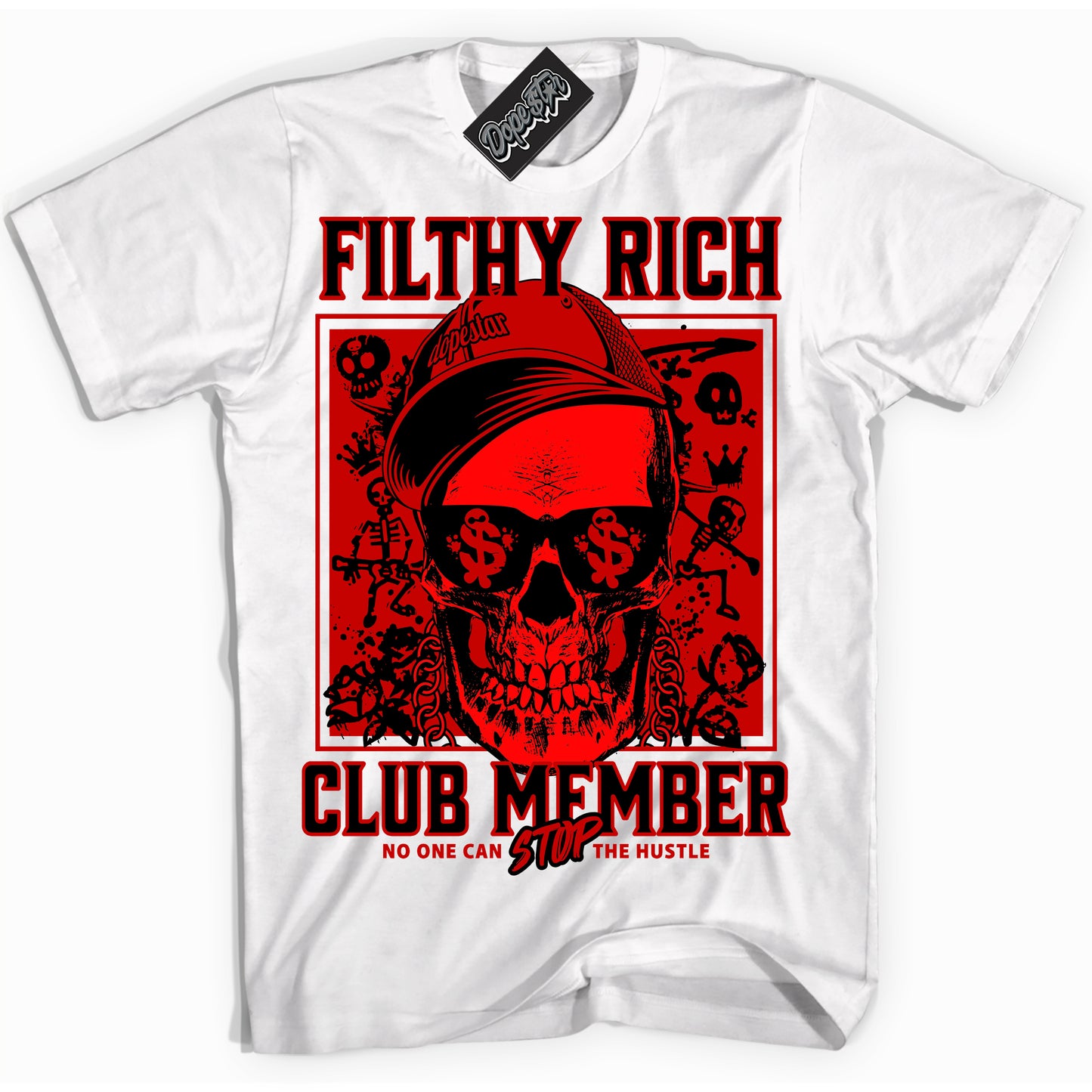 Cool White Shirt with “ Filthy Rich ” design that perfectly matches RTFKT Clone X ND Genesis.